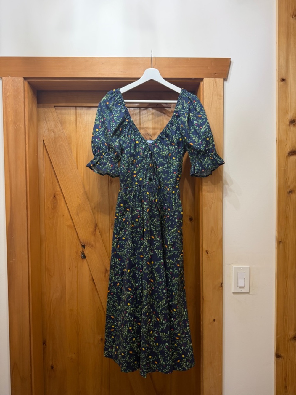 Ophelia Nap Dress in Midnight Garden Poplin - Picture 2 of 4